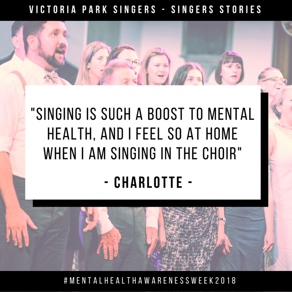 A quote picture for Victoria Park Singers for Mental Health Awareness Week