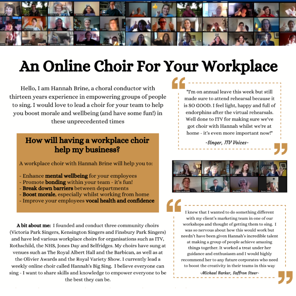 An online choir infographic